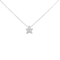 K18WG スター ダイヤモンド ネックレス 0.12CT