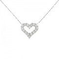 K18WG/750WG ハート ダイヤモンド ネックレス 0.50CT