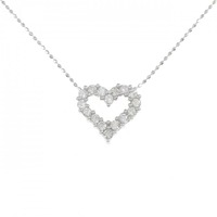 K18WG/750WG ハート ダイヤモンド ネックレス 0.50CT