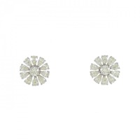 【新品】PT フラワー ダイヤモンド ピアス 0.90CT