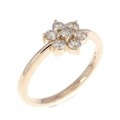 K18PG フラワー ダイヤモンド リング 0.29CT