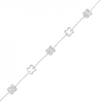 K18WG フラワー ダイヤモンド ブレスレット 0.30CT