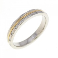 K18YG/PT ダイヤモンド リング 0.10CT