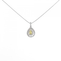 【新品】PT/K18YG ダイヤモンド ネックレス 0.103CT FVY SI2 ファンシーカット