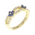 K18YG フラワー サファイヤ リング 0.26CT