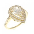 【新品】K18YG ダイヤモンド リング 1.046CT M SI1 ペアシェイプ