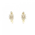 K18YG フラワー ダイヤモンド ピアス 0.34CT