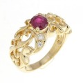 18KYG ルビー リング 0.54CT