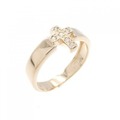 K18PG クロス ダイヤモンド ピンキー リング 0.04CT