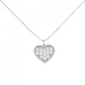 K18WG ハート ダイヤモンド ネックレス 0.12CT