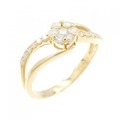K18YG フラワー ダイヤモンド リング 0.27CT