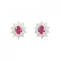 K14WG ルビー ピアス 0.59CT
