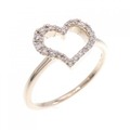 K18PG ハート ダイヤモンド リング 0.15CT