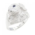 K18WG ドッグ サファイヤ リング 0.20CT