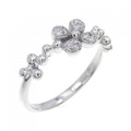 K18WG フラワー ダイヤモンド リング 0.10CT