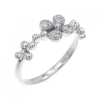 K18WG フラワー ダイヤモンド リング 0.10CT