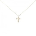 K18YG クロス ダイヤモンド ネックレス 0.08CT