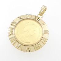 K18YG枠 コイン ペンダント