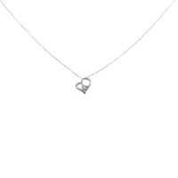 【新品】PT ハート ダイヤモンド ネックレス 0.02CT