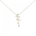 K18YG クロス ダイヤモンド ネックレス 0.30CT