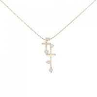 K18YG クロス ダイヤモンド ネックレス 0.30CT