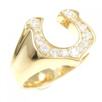 【新品】K18YG ホースシュー ダイヤモンド リング 0.45CT