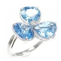 750WG フラワー ブルートパーズ リング 5.955CT