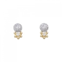 K18YG/PT ダイヤモンド ピアス 0.76CT