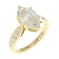 【リメイク】K18YG ダイヤモンド リング 2.005CT L SI2 マーキスカット