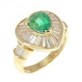 K18YG ハート エメラルド リング 0.83CT