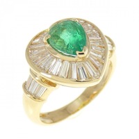 K18YG ハート エメラルド リング 0.83CT