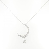 K18WG ムーン×スター ダイヤモンド ネックレス