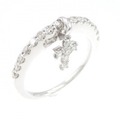 K18WG クロス ダイヤモンド リング 0.43CT