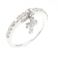 K18WG クロス ダイヤモンド リング 0.43CT