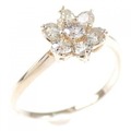 K18PG フラワー ダイヤモンド リング 0.50CT