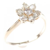 K18PG フラワー ダイヤモンド リング 0.50CT