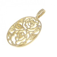 K18YG ローズ ダイヤモンド ペンダント 0.03CT