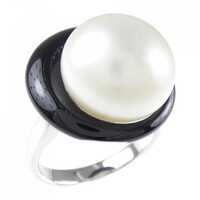 K18WG 白蝶パール リング 14.8mm