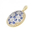 K18YG/K18WG サファイヤ ペンダント 0.55CT