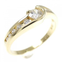 18KYG ダイヤモンド リング 0.22CT