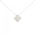 K18WG フラワー ダイヤモンド ネックレス 0.13CT