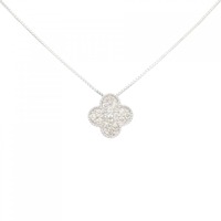 K18WG フラワー ダイヤモンド ネックレス 0.13CT