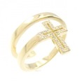 K18YG クロス ダイヤモンド リング 0.08CT