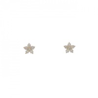 K18PG フラワー ダイヤモンド ピアス 0.32CT