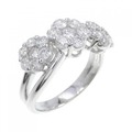 K18WG フラワー ダイヤモンド リング 1.30CT
