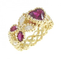 K18YG ハート ルビー リング 1.71CT