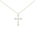K18YG クロス ダイヤモンド ネックレス 0.11CT