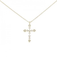 K18YG クロス ダイヤモンド ネックレス 0.11CT
