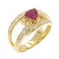 K18YG ルビー リング 0.59CT