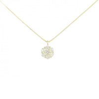 【新品】K18YG フラワー ダイヤモンド ネックレス 0.15CT